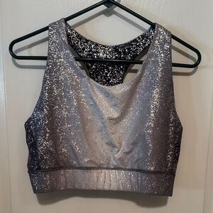 Shimmering Silver Women's Sports Bra
